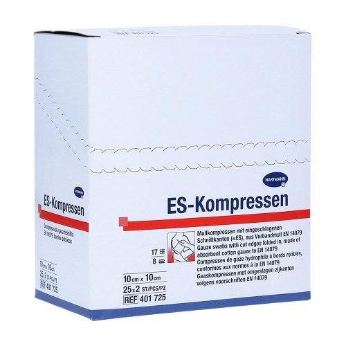 ES-KOMPRESSEN steril 10x10 cm 8fach 25x2 Stk.