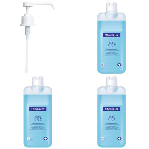 Sterillium Sparset 3x 1000ml + 1x EINMALPUMPE LA AUS 1 L