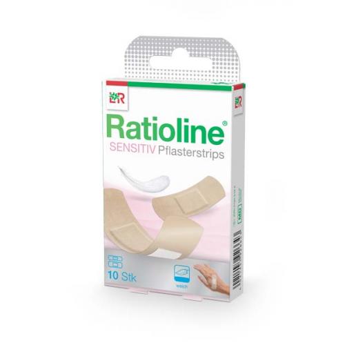 RATIOLINE sensitive Pflasterstrips in 2 Gren 10 Stck