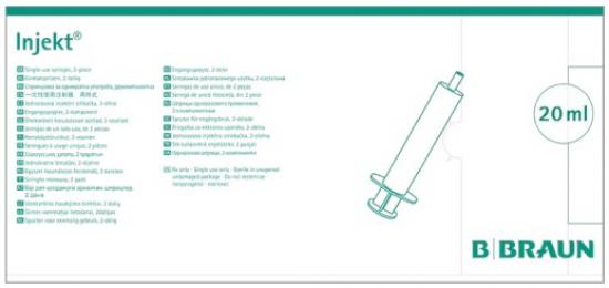 INJEKT Solo Spritze 20 ml Luer exzentrisch PVC-fr. 100Stk.