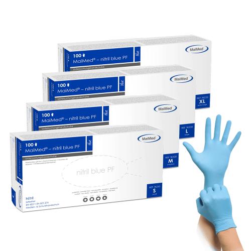MAIMED Nitril Unt.Handsch.unster.pf Gr.L blau 100 Stck