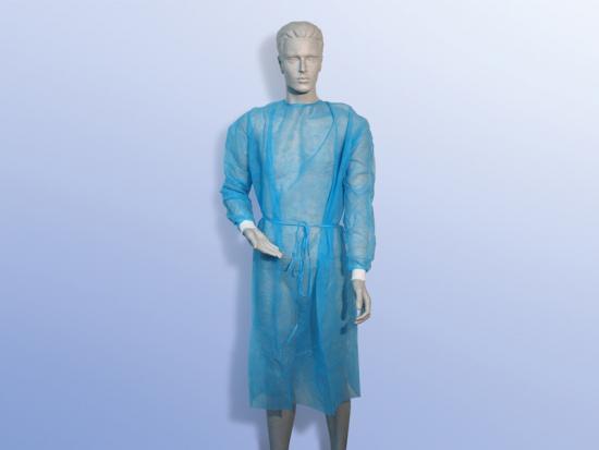 BESUCHERKITTEL m.Strickbnd.z.Bind.120x144 cm blau 10 Stck