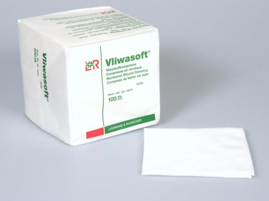 VLIWASOFT Vlieskompressen 10x10 cm unsteril 4l. 100 Stk.