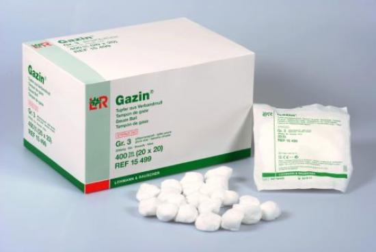 GAZIN Tupfer pflaumengr.steril o.RK a.Verbandmull 20x 20 Stck