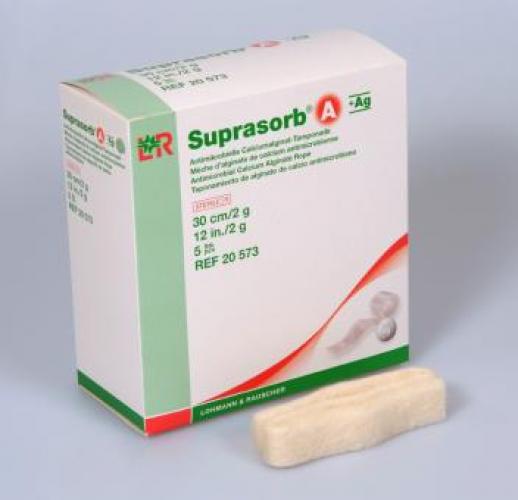SUPRASORB A+Ag Antimik.Cal.Alginat Tamp.30 cm 2 g 5 Stck