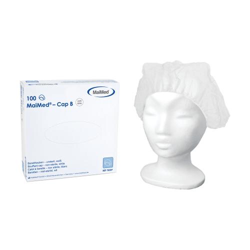 MAIMED Cap B Baretthaube wei aus PP 100 Stck