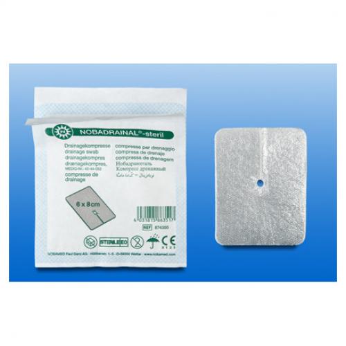 NOBADRAINAL Drainagekompressen Set 4x4 cm 50 Stck