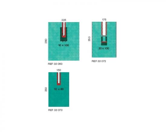 RAUCODRAPE N Schlitztuch 175x260 cm 2lagig plus 13 Stck