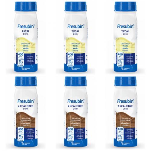 2 Sorten Fresubin 2kcal Drink Mischkarton 3x4x200ml Schoko & 3x4x200ml Vanille