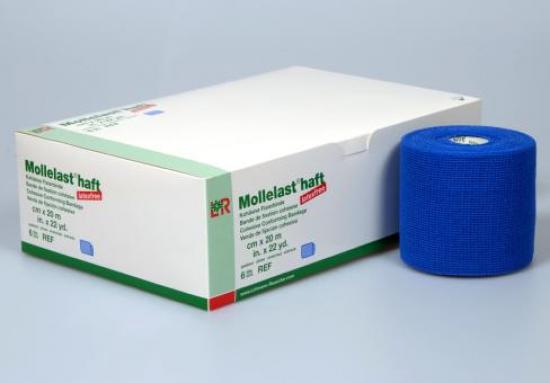 MOLLELAST haft Binden latexfrei 8 cmx20 m blau 6 Stck