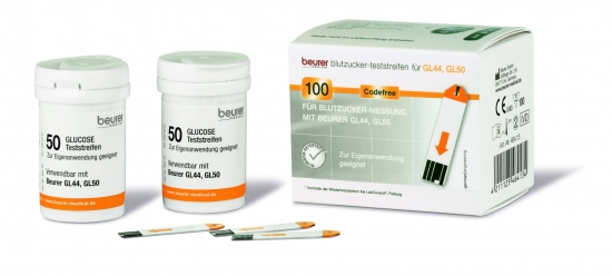 BEURER GL44/GL50 Blutzucker-Teststreifen 100 St.