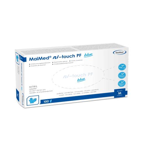 MYCLEAN ni-touch blue PF Handsch.Nitril unst.Gr.M 100 Stck