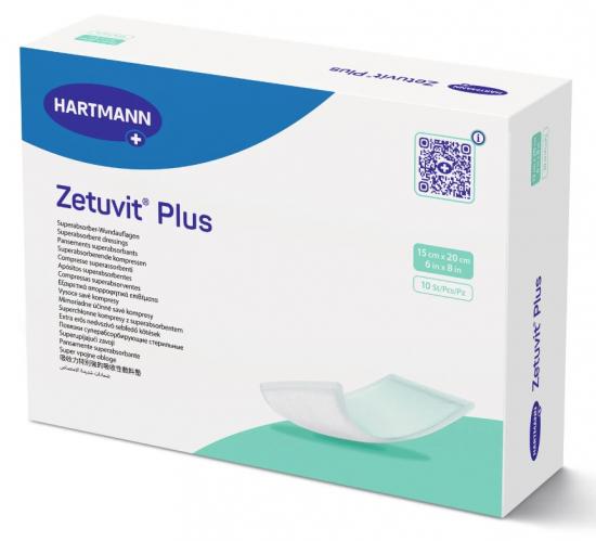 ZETUVIT Plus extrastarke Saugkompr.steril 15x20 cm 10 Stck