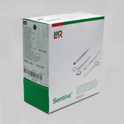 SENTINA chirurgische Schere 14,5 cm gebogen sp/st , steril 25 Stck