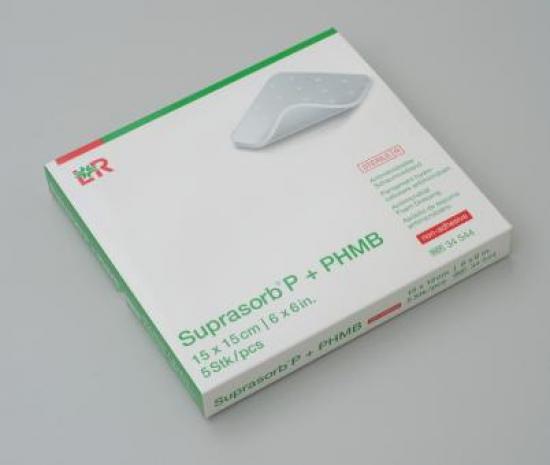 SUPRASORB P+PHMB Schaumverband 15x15 cm 5 Stck