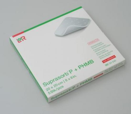 SUPRASORB P+PHMB Schaumverband 20x20 cm 5 Stck