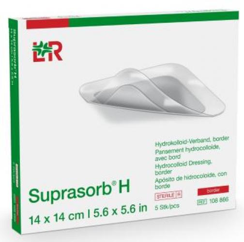 SUPRASORB H Hydrokoll.Verb.border 14x14 cm 5 Stck
