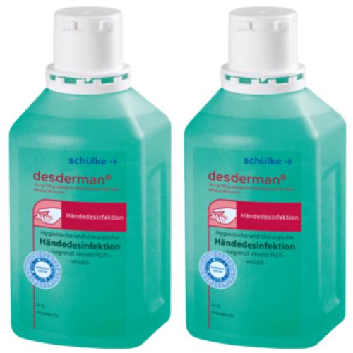 2 x DESDERMAN 78,2 g/100 g Lsg.z.Anw.a.d.Haut 500ml