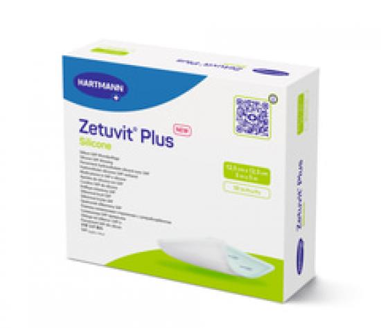 ZETUVIT Plus Silicone steril 12,5x12,5 cm 10 Stck