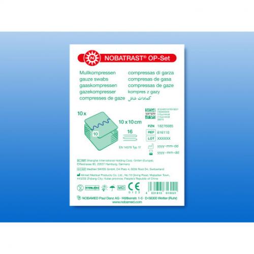 NOBATRAST OP-Set Mullkompresse 10x10 cm 16fach P10 10x 10 Stck