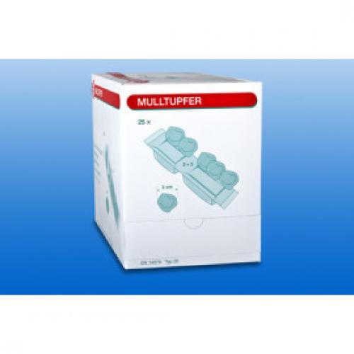 MULLTUPFER-steril Drm.3,0 cm P2+3 2-Kammer-Set 30x 5 Stck