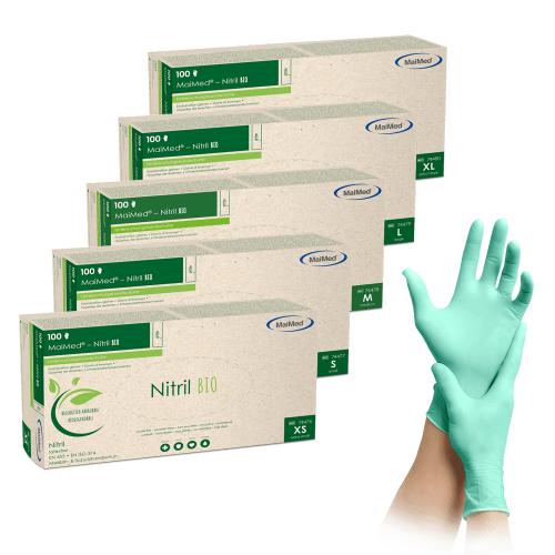 MAIMED Nitril BIO Unt.Handsch.unste.pf Gr.XS grn 100 Stck