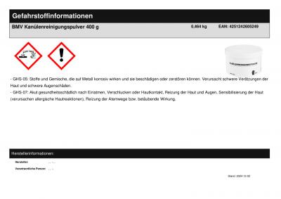 BMV Kan�lenreinigungspulver PRO 400 g