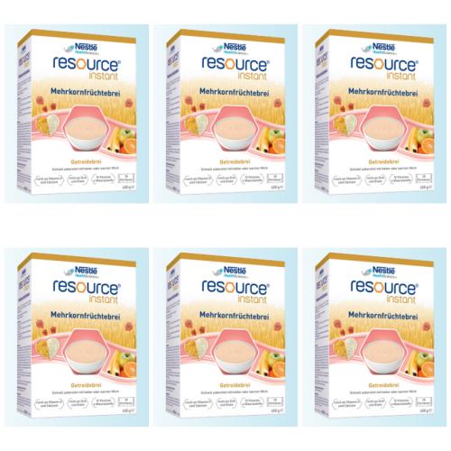 RESOURCE instant Mehrkornbrei Frchte Pulver 6x 520g 