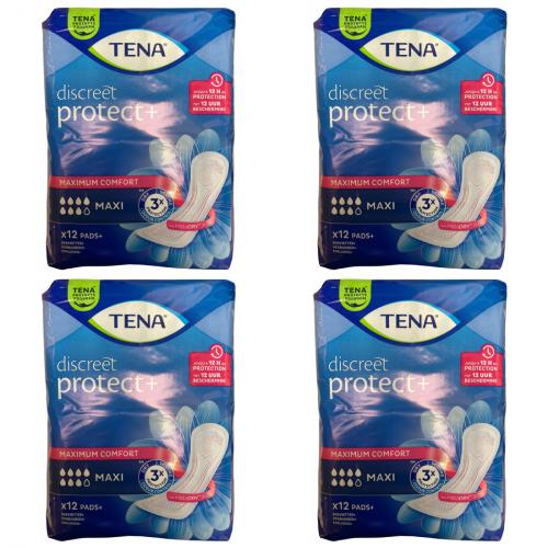 4x TENA LADY Discreet Einlagen maxi 12 Stck